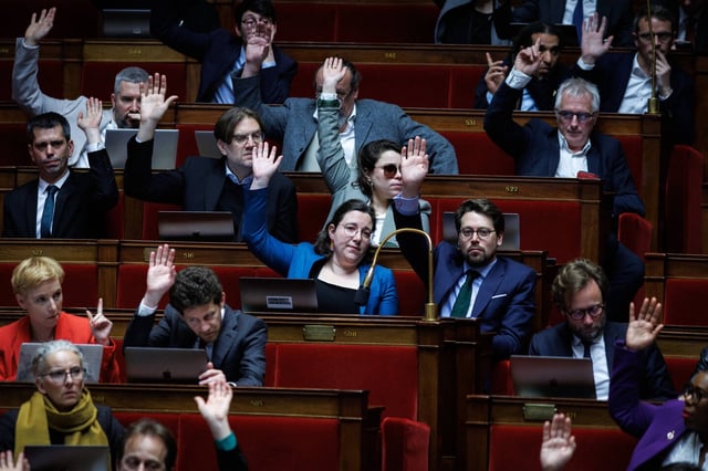 Les députés du groupe Ecologiste et Social à l'Assemblée nationale, le 20 février 2025.