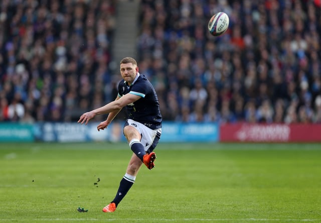 Rugby Union - Six Nations Championship - Scotland v Italy - Murrayfield Stadium, Edinburgh, Scotland, Britain - February 1, 2025 Scotland's Finn Russell kicks a conversion REUTERS/Russell Cheyne/File Photo