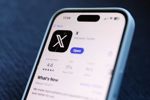 X on App Store is seen in this illustration photo taken in Poland on June 29, 2024.