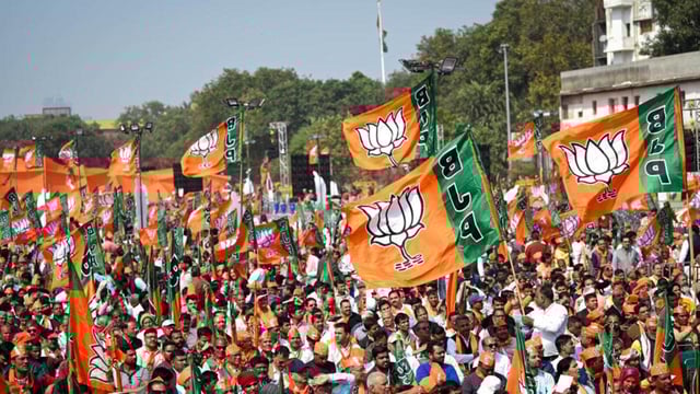 A view of the crowd at Ramlila Ground on Thursday morning. (Sanchit Khanna/HT Photo)