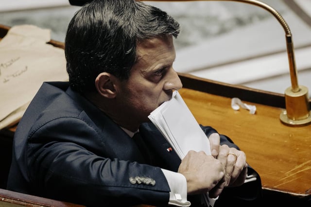 Manuel Valls à l'Assemblée nationale à Paris, le 14 janvier 2025.