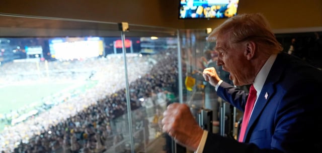 Donald Trump beim Football. Zwischen 1983 und 1985 war er Mitbesitzer einer eigenen Liga, ehe sie wieder eingestellt wurde