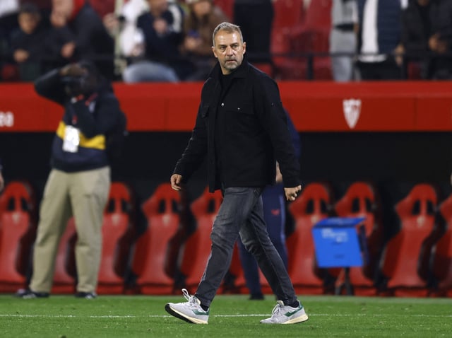 Soccer Football - LaLiga - Sevilla v FC Barcelona - Ramon Sanchez Pizjuan, Seville, Spain - February 9, 2025  FC Barcelona coach Hansi Flick after the match REUTERS/Marcelo Del Pozo/File Photo