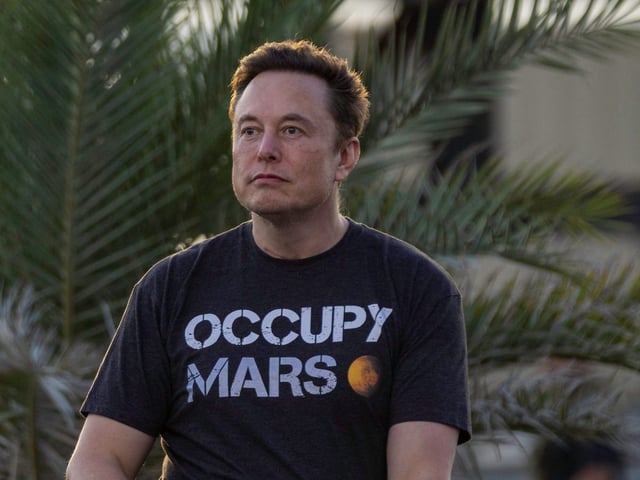 SpaceX founder Elon Musk during a T-Mobile and SpaceX joint event on August 25, 2022 in Boca Chica Beach, Texas.