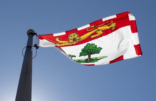Prince Edward Island's provincial flag flies in Ottawa, July 6, 2020. THE CANADIAN PRESS/Adrian Wyld
