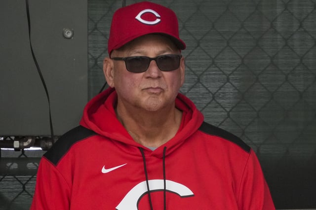 Cincinnati Reds manager Terry Francona watches a pitching session at the Cincinnati Reds Player Development Complex in Goodyear, Ariz., on  Wednesday, Feb. 12, 2025. Mandatory Credit: Sam Greene/USA TODAY NETWORK via Imagn Images/File Photo