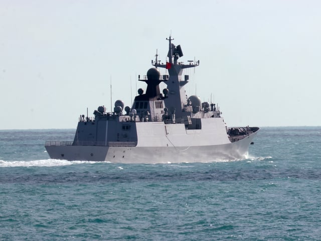 In this photo provided by the Australian Defense Force, the People's Liberation Army-Navy Jiangkai-class frigate Hengyang travels in the Torres Strait off Australia's coast, on Feb. 11, 2025. (Australian Defense Force via AP)