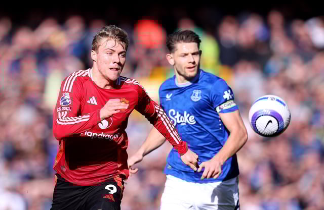 Soccer Football - Premier League - Everton v Manchester United - Goodison Park, Liverpool, Britain - February 22, 2025 Manchester United's Rasmus Hojlund in action Action Images via Reuters/Ed Sykes