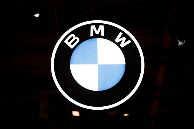 A BMW logo is seen on media day at the 2024 Paris Auto Show in Paris, France, October 14, 2024. REUTERS/Benoit Tessier/File Photo