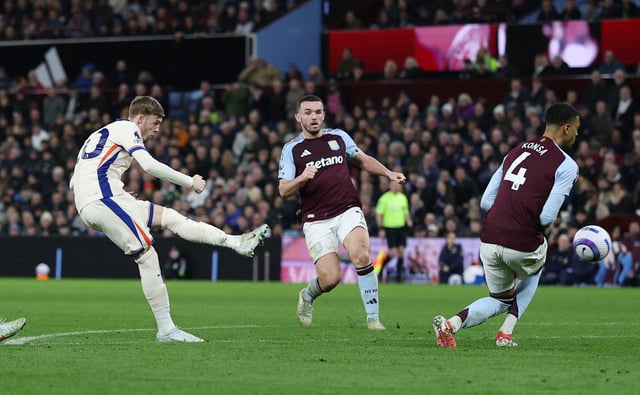Soccer Football - Premier League - Aston Villa v Chelsea - Villa Park, Birmingham, Britain - February 22, 2025 Chelsea's Cole Palmer shoots at goal Action Images via Reuters/Lee Smith