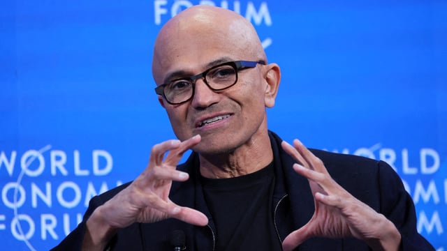 Executive Chairman and CEO of Microsoft Corporation Satya Nadella attends a session during the 54th annual meeting of the World Economic Forum in Davos, Switzerland, January 16, 2024.