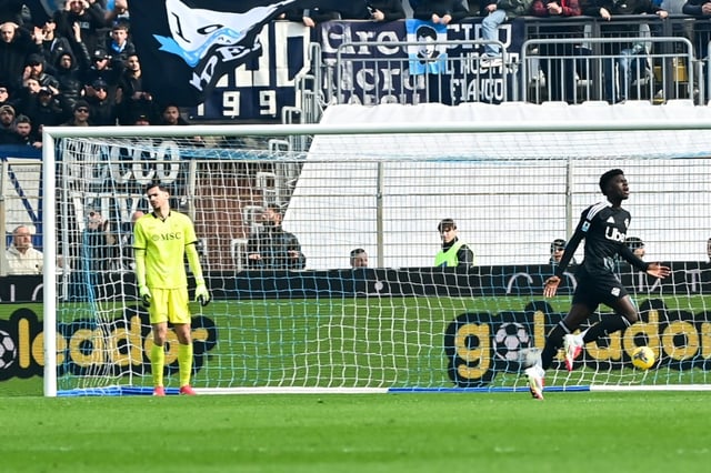 Assane Diao (right) netted Como's winner against Napoli