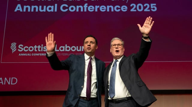 Sir Keir Starmer gave his support to Anas Sarwar, the leader of Scottish Labour, at the Scottish Labour Party conference in Glasgow