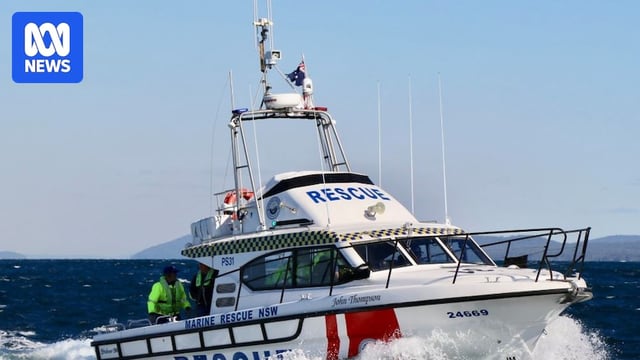 A NSW Marine Rescue boat on the water.