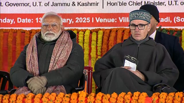 File Photo: Prime Minister Narendra Modi with Jammu and Kashmir Chief Minister Omar Abdullah. (ANI Photo)