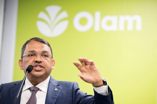 Sunny Verghese, CEO and co-founder of Olam, speaks during a news conference in Singapore on Aug. 14, 2017.