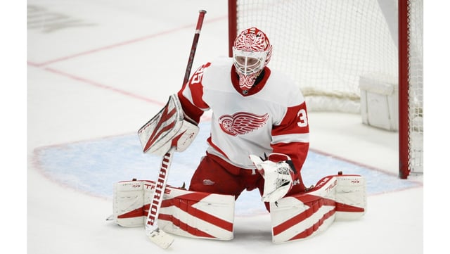 The Ducks acquired goaltender Ville Husso from the Detroit Red Wings in exchange for future considerations on Monday. Husso, 30, will report to the AHL’s San Diego Gulls for now. (AP Photo/Nick Wass)
