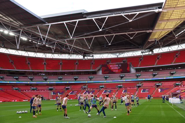 Soccer Football - Women's Nations League - England Training - Wembley Stadium, London, Britain - February 25, 2025 England players during training Action Images via Reuters/Paul Childs
