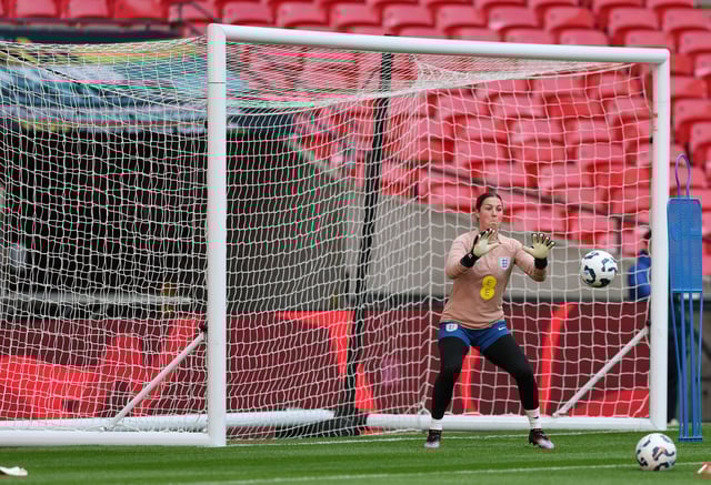 Soccer Football - Women's Nations League - England Training - Wembley Stadium, London, Britain - February 25, 2025 England's Mary Earps during training Action Images via Reuters/Paul Childs