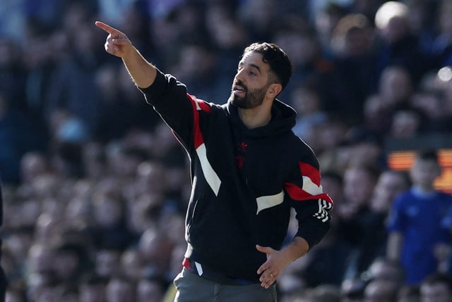 Soccer Football - Premier League - Everton v Manchester United - Goodison Park, Liverpool, Britain - February 22, 2025 Manchester United manager Ruben Amorim reacts REUTERS/Phil Noble
