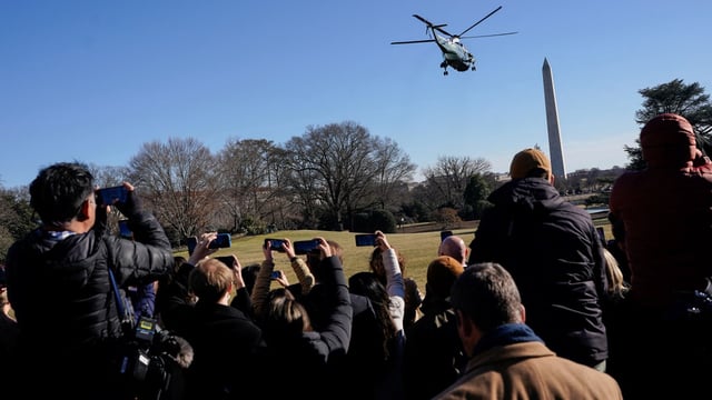 President Trump departing the White House on Marine One this month