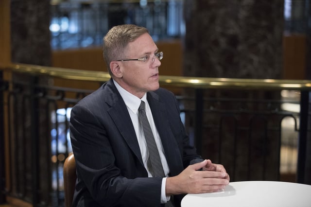 Bill Oplinger, chief executive officer of Alcoa Corp., speaks during a Bloomberg Television interview in Sydney, Australia, on Tuesday, Nov. 12, 2024.