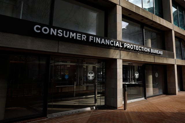 The exterior of the Consumer Financial Protection Bureau headquarters on February 10.