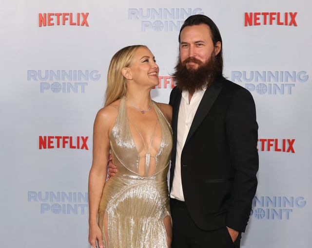 Kate Hudson and Danny Fujikawa attend the premiere of Netflix&#39;s &#34;Running Point&#34; at The Egyptian Theatre Hollywood on February 13, 2025 in Los Angeles, California.