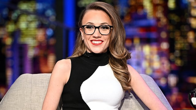 Kat Timpf visits FNC’s &#34;Gutfeld!&#34; at Fox News Channel Studios on February 14, 2023 in New York City.