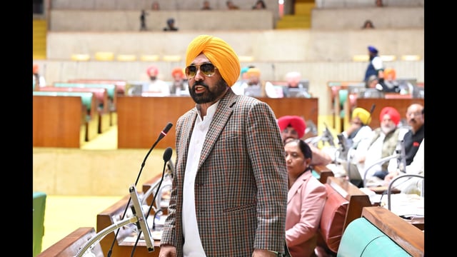 The Punjab assembly on Tuesday passed a resolution against the Centre’s draft National Policy Framework on Agricultural Marketing, describing it as an attempt to reintroduce the three farm laws repealed by the Union government in 2021. (Ravi Kumar/HT)
