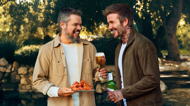 Matt Damon and David Beckham advertising Stella Artois