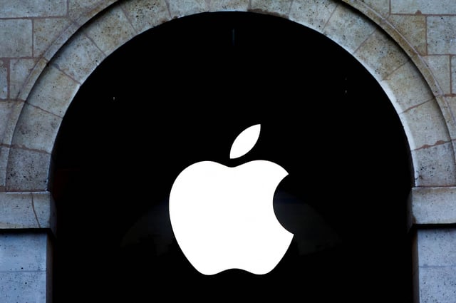 An Apple logo is pictured in an Apple store in Paris, France, March 6, 2024. REUTERS/Gonzalo Fuentes/File Photo