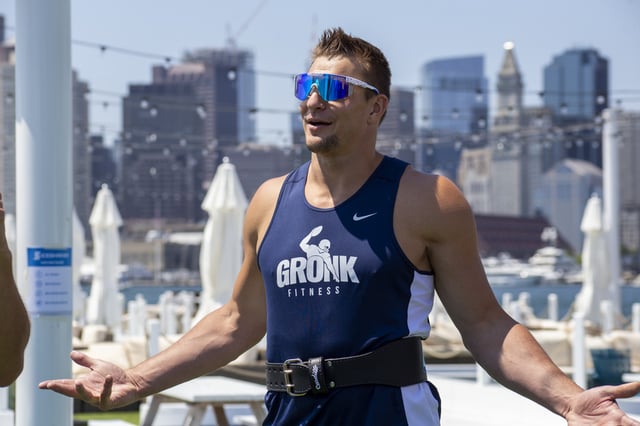 BOSTON, MASSACHUSETTS - JULY 12: Rob Gronkowski attends the Ice Shaker&#39;s Boats, Bottles, and Bros Media Event at The Tall Ship on July 12, 2022 in Boston, Massachusetts. (Photo by Lisa Dragani/Getty Images)