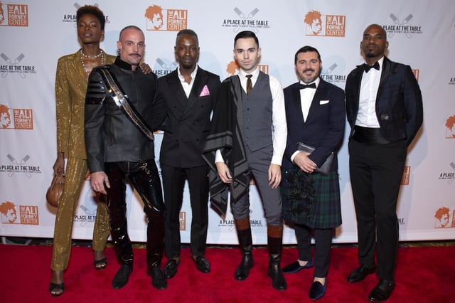 Contestants from &#39;Project Runway&#39; season 18, DD Smith, Geoffrey Mac, Shavi Lewis, Tyler Neasloney, Sergio Guadarrama and Marquis Foster attend the 2019 Ali Forney Center Gala at Cipriani Wall Street on October 25, 2019 in New York City.