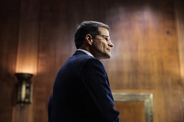 Dean John Sauer, President Donald Trump's nominee to be U.S. solicitor general, during his confirmation hearing before the Senate Judiciary Committee in the Dirksen Senate Office Building on Capitol Hill on Feb. 26, 2025.