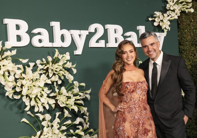 Jessica Alba and Cash Warren attend the 2024 Baby2Baby Gala on November 09, 2024 in West Hollywood, California.