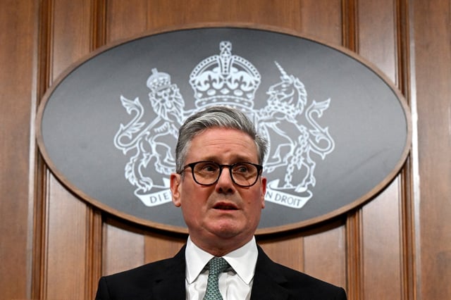 Prime Minister Keir Starmer delivers a statement on Defence spending at Downing Street on February 25, 2025 in London, England. Leon Neal/Pool via REUTERS/File Photo