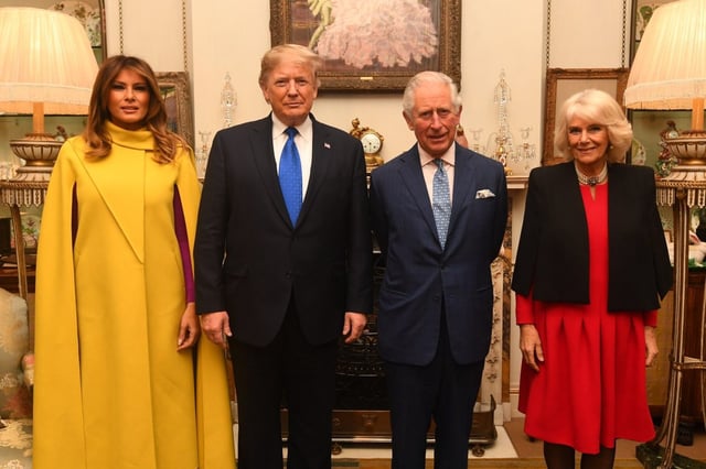 Donald Trump with the then Prince Charles, and Camilla, Duchess of Cornwall and wife Melania at Clarence House in 2019 (Photo: Victoria Jones/WPA Pool/Getty Images)