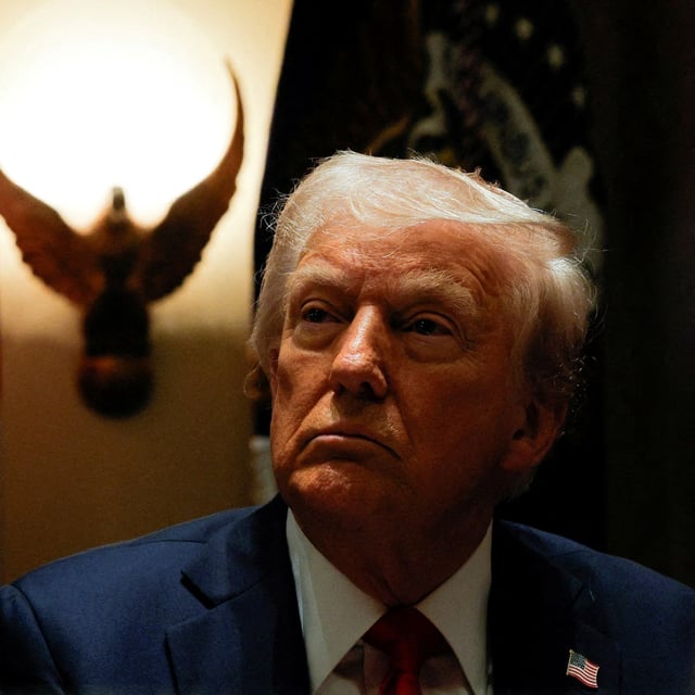 U.S. President Donald Trump hosts his first cabinet meeting at the White House in Washington, D.C., on Feb. 26, 2025.