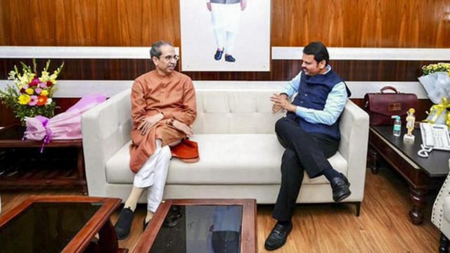 Uddhav Thackeray paid a courtesy visit to Devendra Fadnavis during the winter session of the state assembly in December 2024 (PTI)