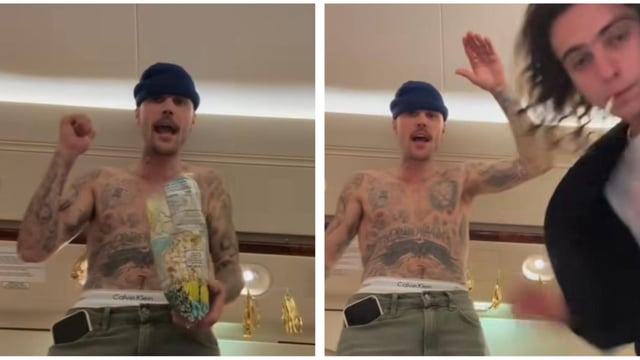 Justin Bieber was seen rapping in his Instagram Stories.