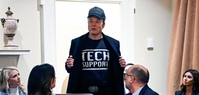 Elon Musk während der ersten Kabinettssitzung von US-Präsident Trump nach dessen Wiederwahl