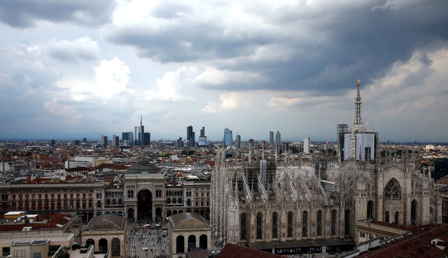 Duomo's cathedral and Porta Nuova's financial district are seen in Milan, Italy,  May 16, 2018.   REUTERS/Stefano Rellandini/File Photo