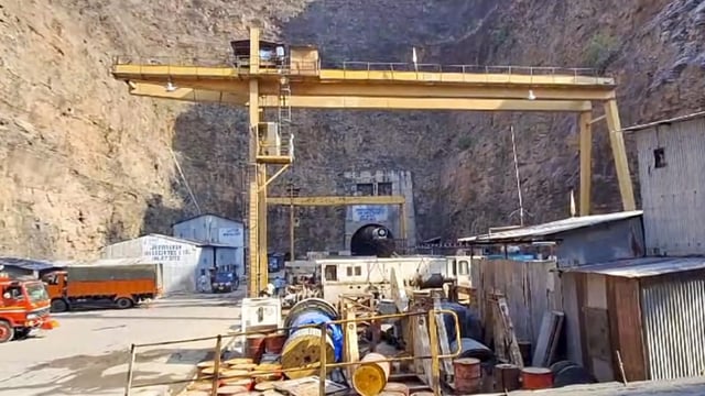 The Srisailam Left Bank Canal (SLBC) project site where a portion of the tunnel collapsed in Nagarkurnool district