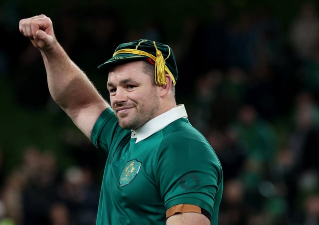 Rugby Union - Autumn Internationals - Ireland v Australia - Aviva Stadium, Dublin, Ireland - November 30, 2024 Ireland's Cian Healy celebrates at the end of the match after becoming Ireland's highest ever capped player with 134 caps REUTERS/Lorraine O'sullivan/File Photo