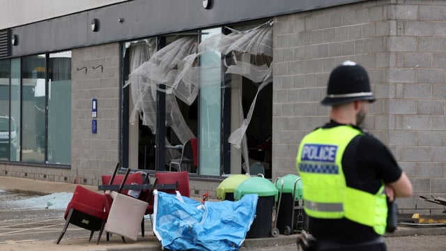 Anti-immigration rioters attacked hotels where migrants were staying, including the Holiday Inn Express in Rotherham