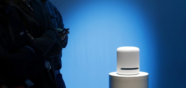 Eine Alexa-Box bei der Präsentation in New York