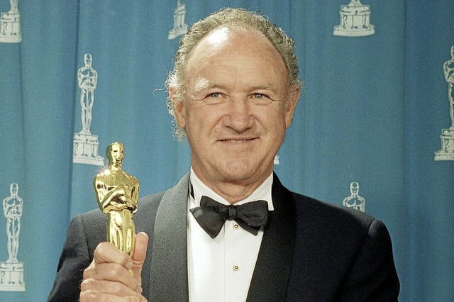 Gene Hackman et le deuxième oscar de sa carrière après <em>French Connection</em> : celui du meilleur second rôle masculin pour le magnifique <em>Impitoyable</em> de Clint Eastwood, en 1993. 
