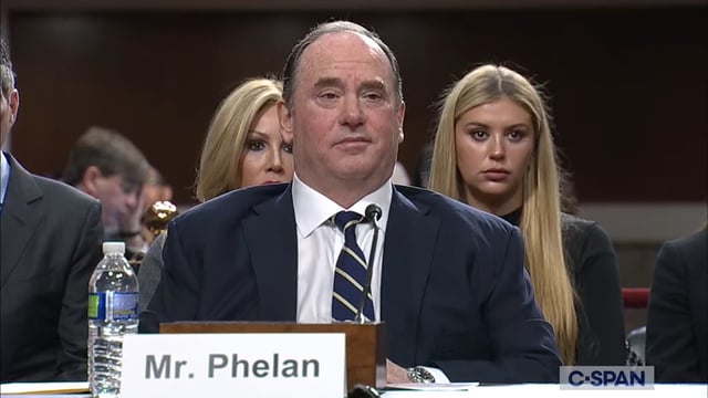 John Phelan testifying at his confirmation hearing.
