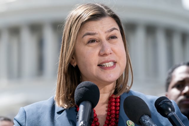 Senator Elissa Slotkin, a Michigan Democrat, speaks during a press conference in Washington, D.C. on March 29, 2023.